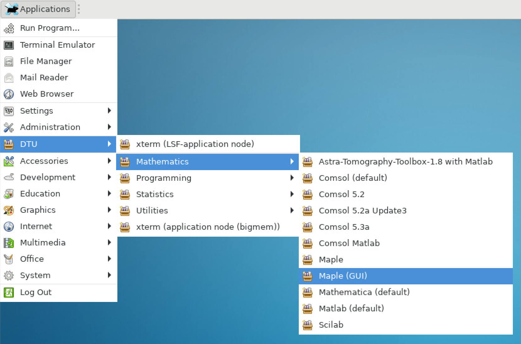 Maple via Thinlinc